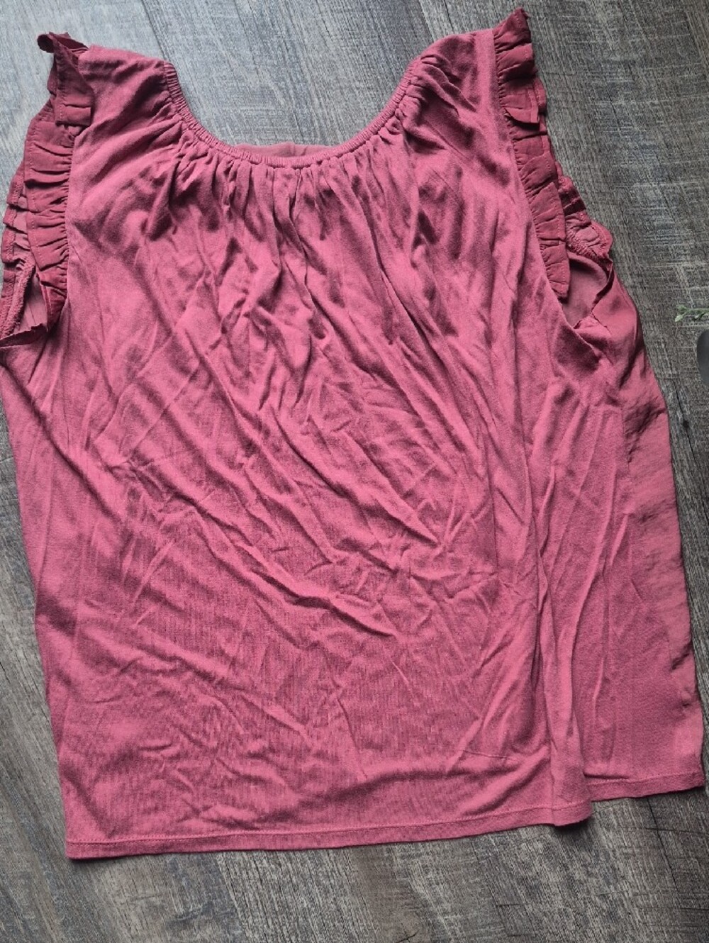 LOFT Dusty Rose Ruffle Sleeve Sleeveless Top - Picture 7 of 7
